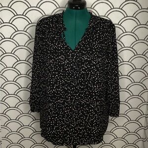 Vince Camuto Black & White Polka Dot Blouse – Size Large